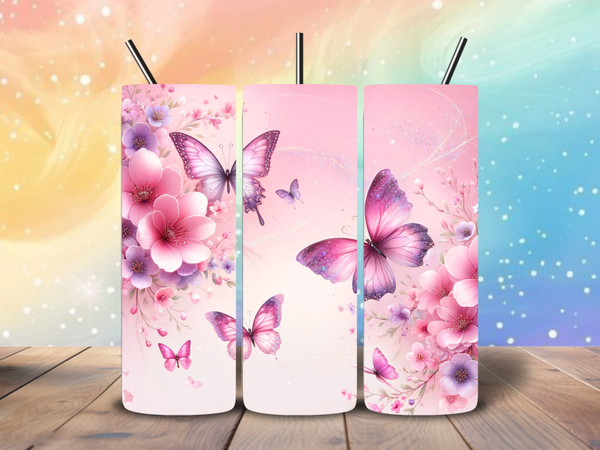 Tumbler | Roze vlinderdroom