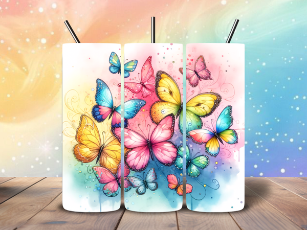 Tumbler | Gekleurde vlinders