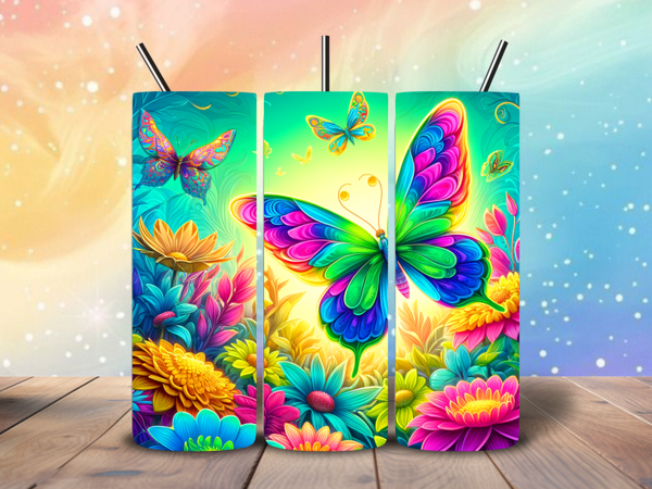 Tumbler | Vel gekleurde vlinders