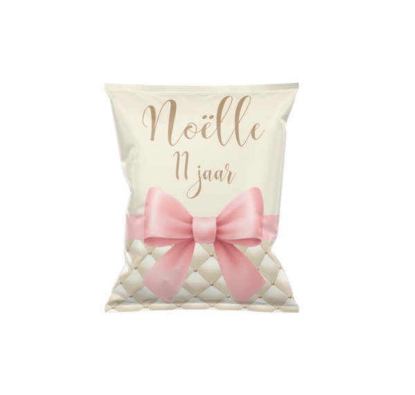 Chips zakje | Strik roze