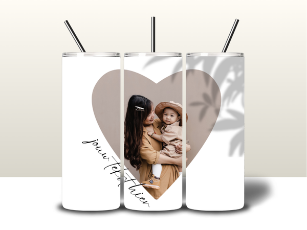 Tumbler | Foto in hart en tekst