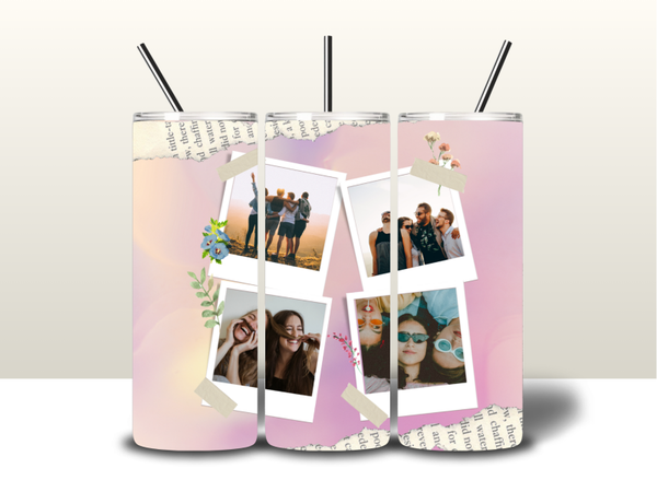 Tumbler | Collage 4 foto's paars