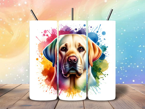Tumbler | Blonde labrador splatter