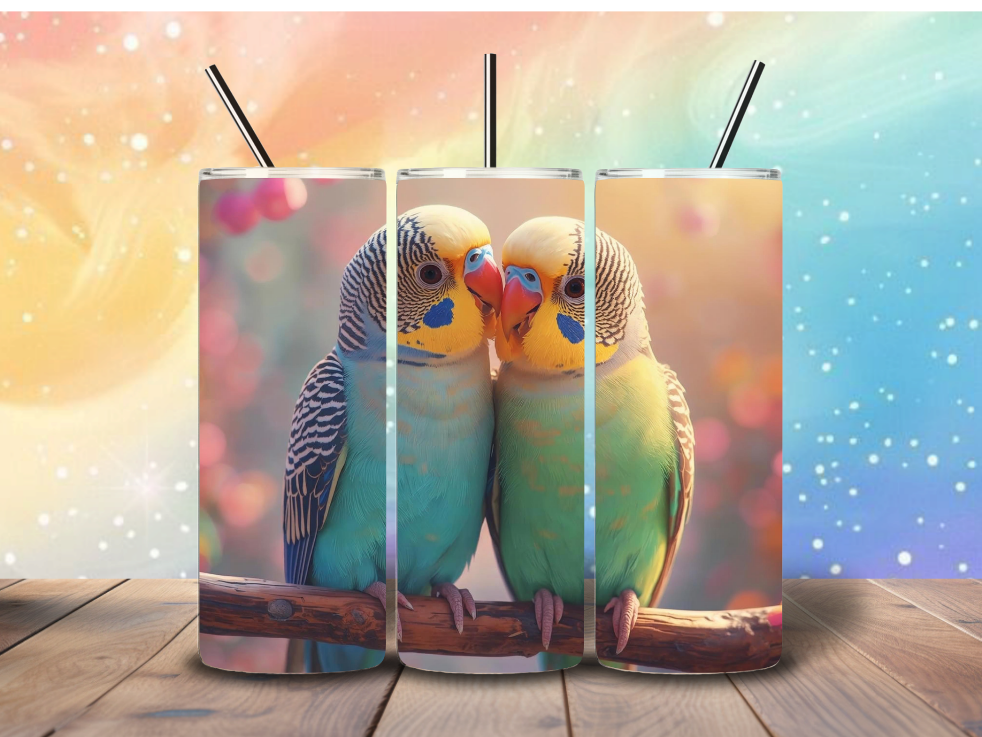 Tumbler | Parkiet blauw/groen