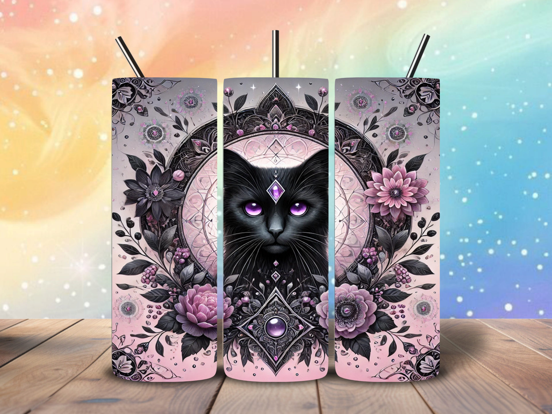 Tumbler | Purple Iris Cat