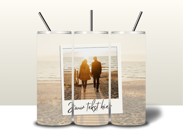 Tumbler | Foto met tekst strand