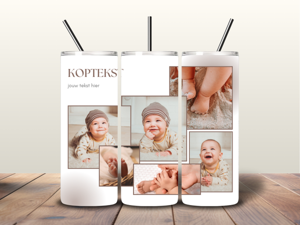 Tumbler | Collage met 6 foto's en tekst