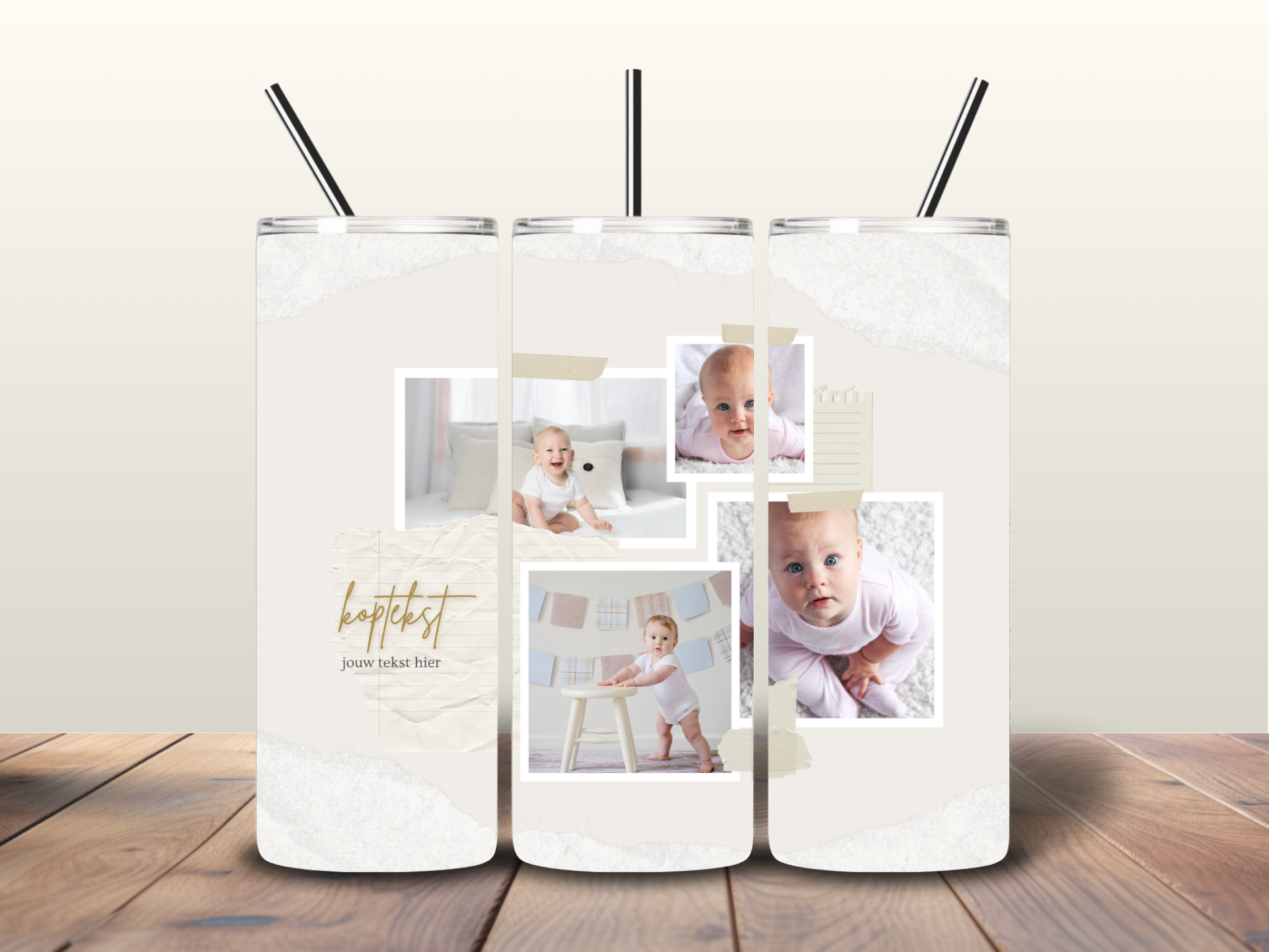 Tumbler | Collage met 4 foto's en tekst