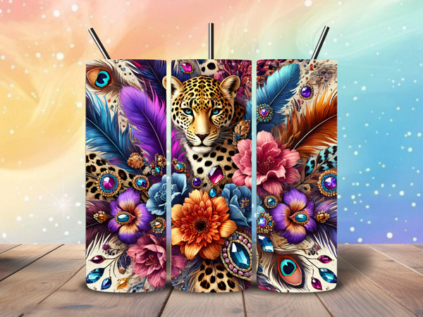 Tumbler |Peacock & Leopard
