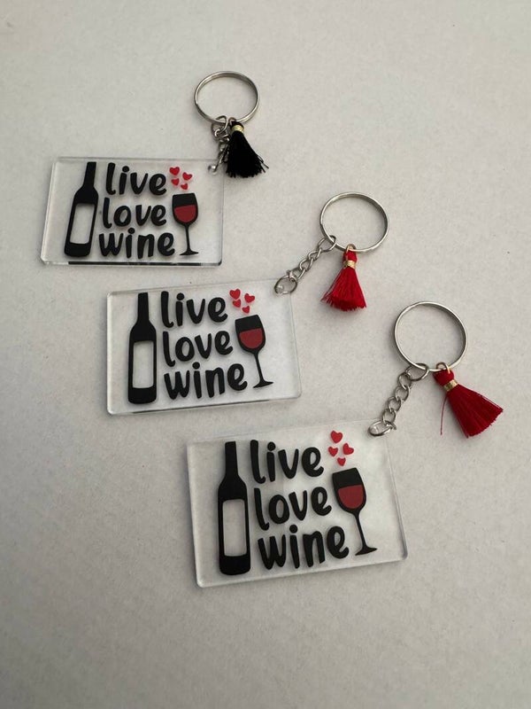 Sleutelhanger | Live, Love , Wine