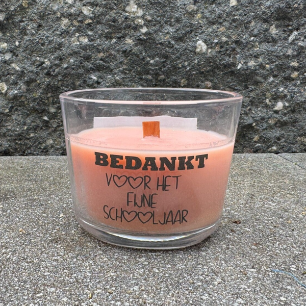 Kaars met houten lont | Roze