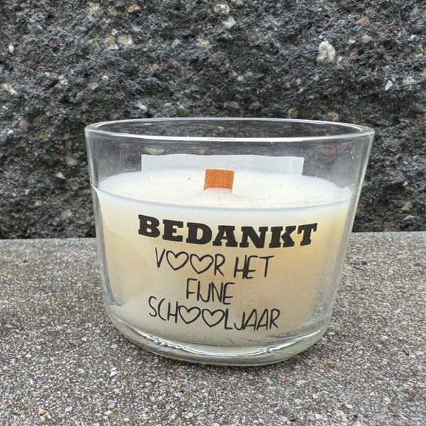 Kaars met houten lont | wit
