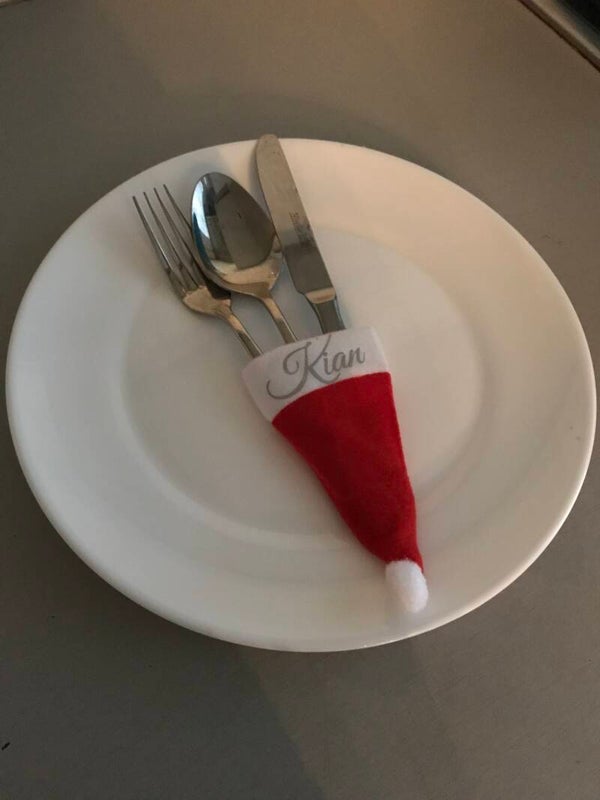 Kerstmuts bestekzakje