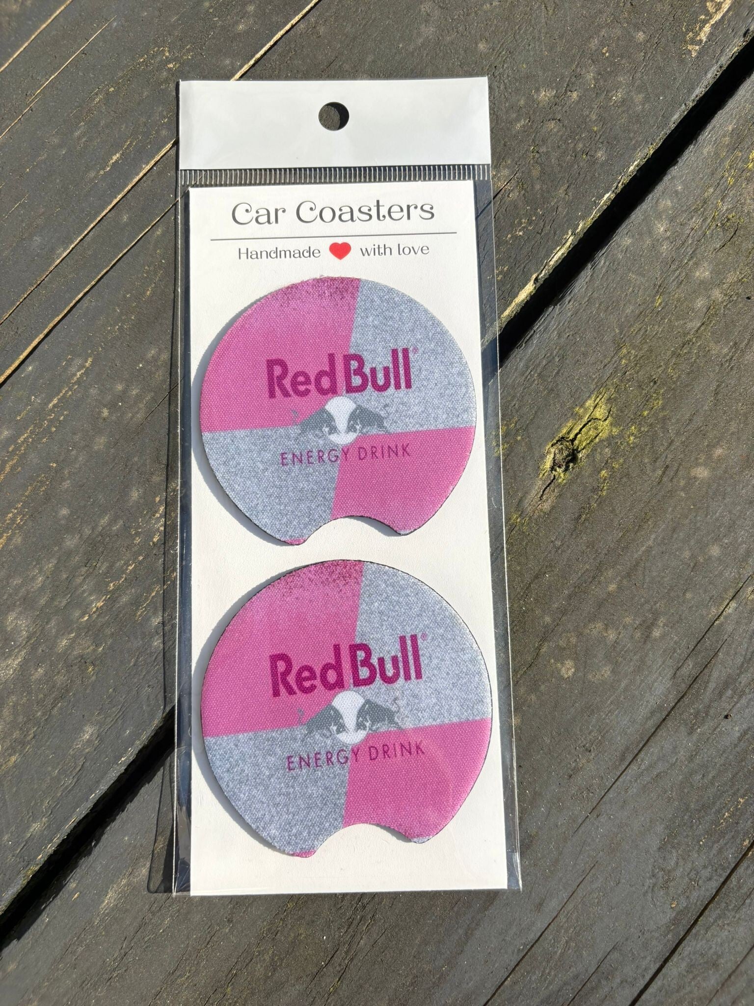 Car coaster red bull roze