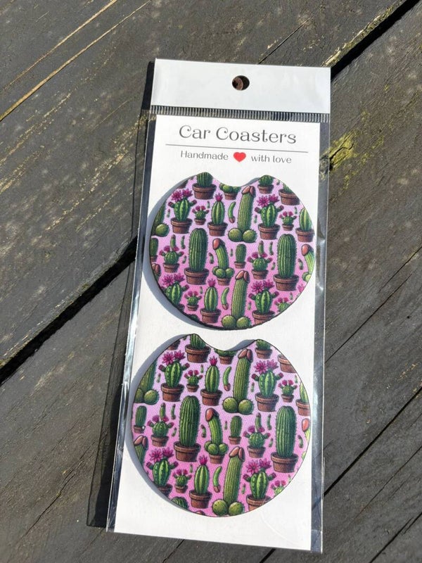 Car coaster 18+ Cactus roze