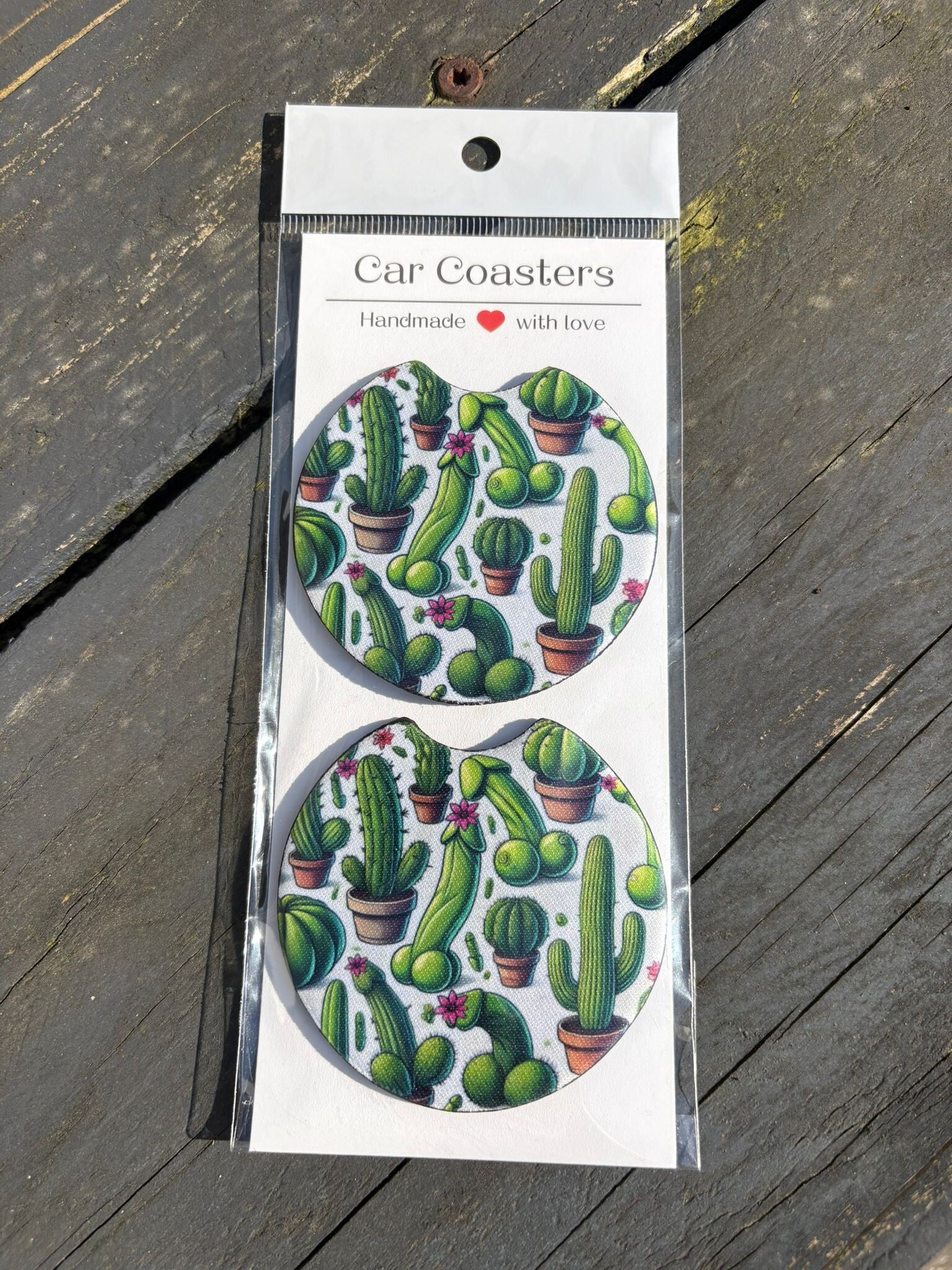 Car coaster 18+ cactus wit