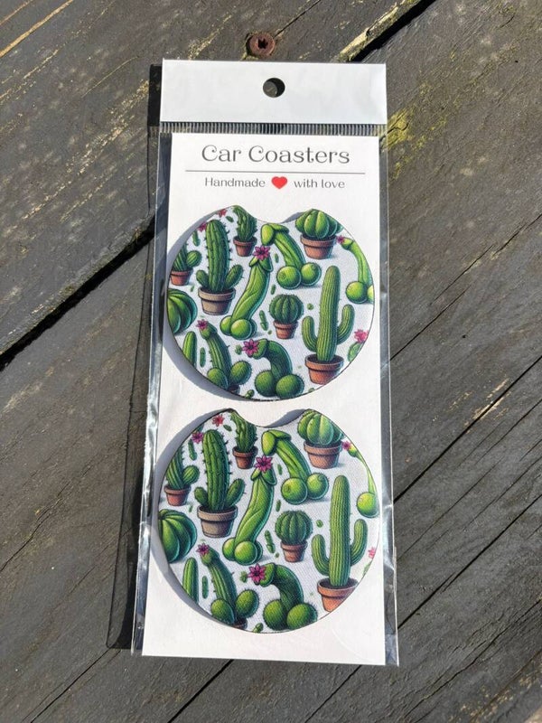 Car coaster 18+ cactus wit