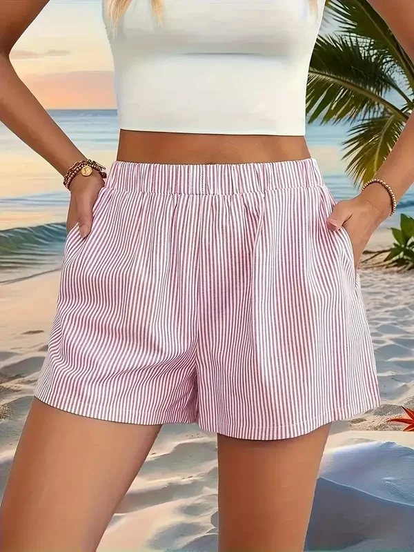 Striped short roze