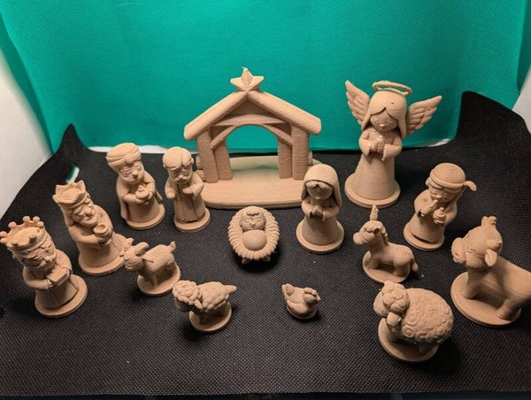3D Printed Nativity Set Complete 15-Piece