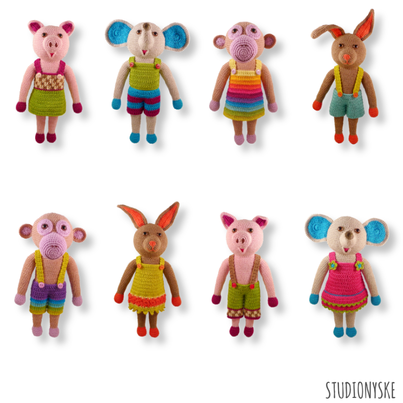 Gehaakte dieren groot 8x patroon