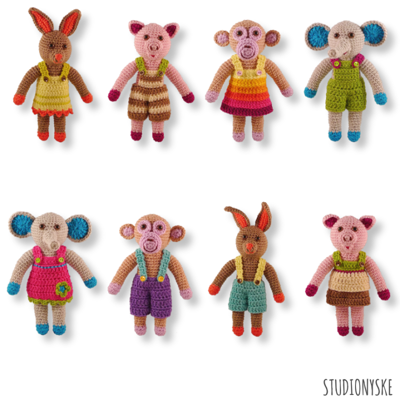 Gehaakte dieren klein 8x patroon