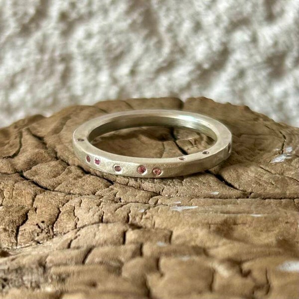 Pink Sapphire Scatter Ring