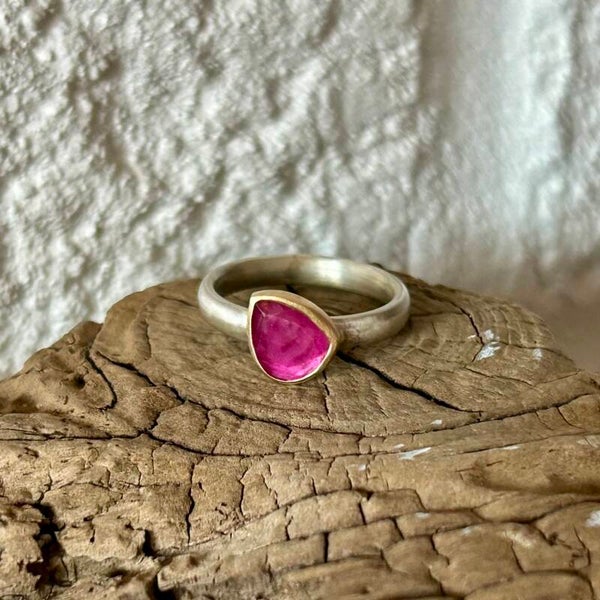 Rose cut Ruby Ring