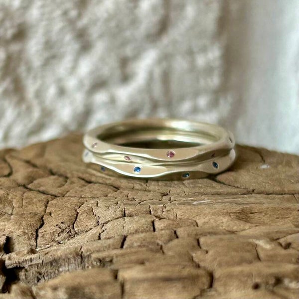 5 Sapphire Faceted Band
