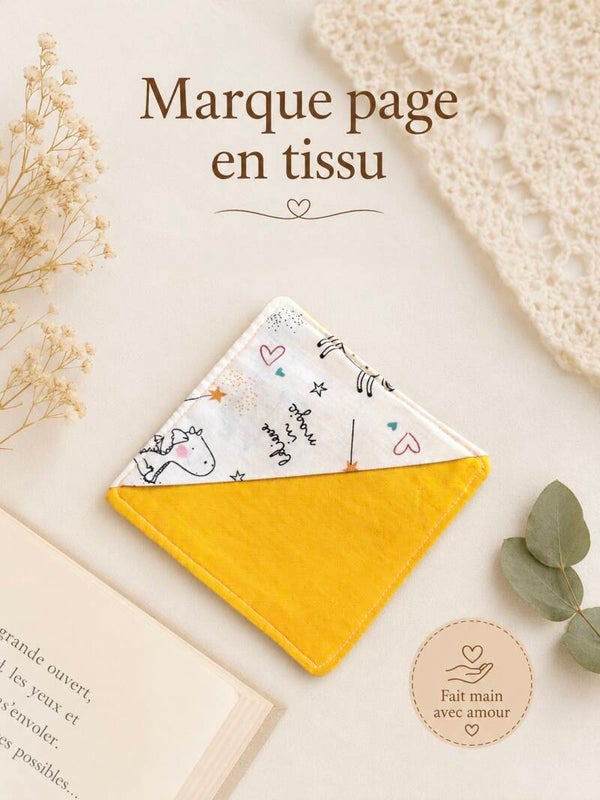 Marque-page d’angle en tissu – Coloris aléatoire