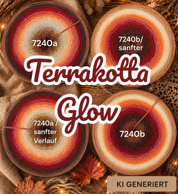 Terracotta Glow - 7240 - Bobbel mit Farbverlauf - 3, 4 oder 5 Fäden, auch als Pullover- oder Decken Set