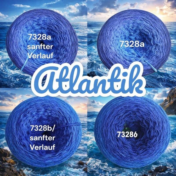 Atlantik - 7328 - Bobbel mit Farbverlauf - 3, 4 oder 5 Fäden, auch als Pullover- oder Decken Set