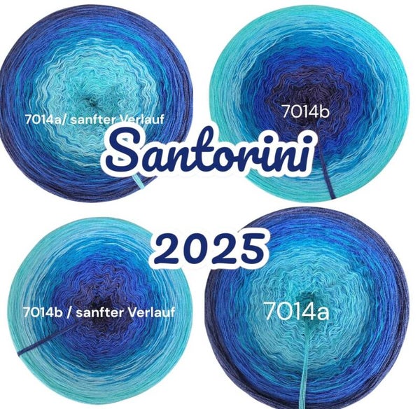 Santorini - 7014 - Bobbel,  Pullover- oder Deckenset mit Farbverlauf - 3, 4 oder 5 Fäden