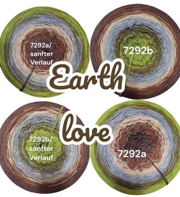 Earth love - 7292 - Bobbel mit Farbverlauf - 3, 4 oder 5 Fäden, auch als Pullover- oder Decken Set