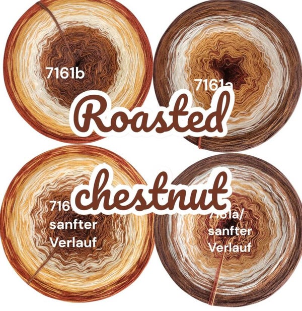 Roasted Chestnut - 7161  - Bobbel mit Farbverlauf - 3, 4 oder 5 Fäden, auch als Pullover- oder Decken Set