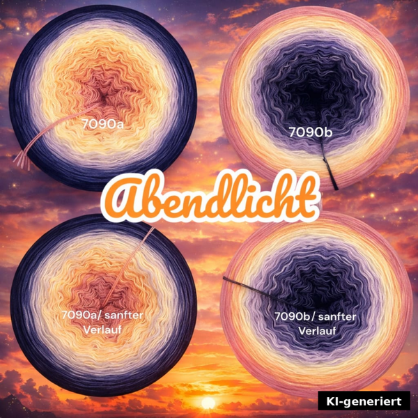 Abendlicht - 7090 - Bobbel mit Farbverlauf - 3, 4 oder 5 Fäden, auch als Pullover- oder Decken Set