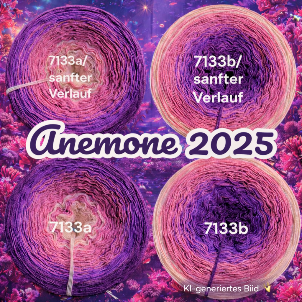 Anemone 2025 - 7133 - Bobbel mit Farbverlauf - 3, 4 oder 5 Fäden, auch als Pullover- oder Decken Set