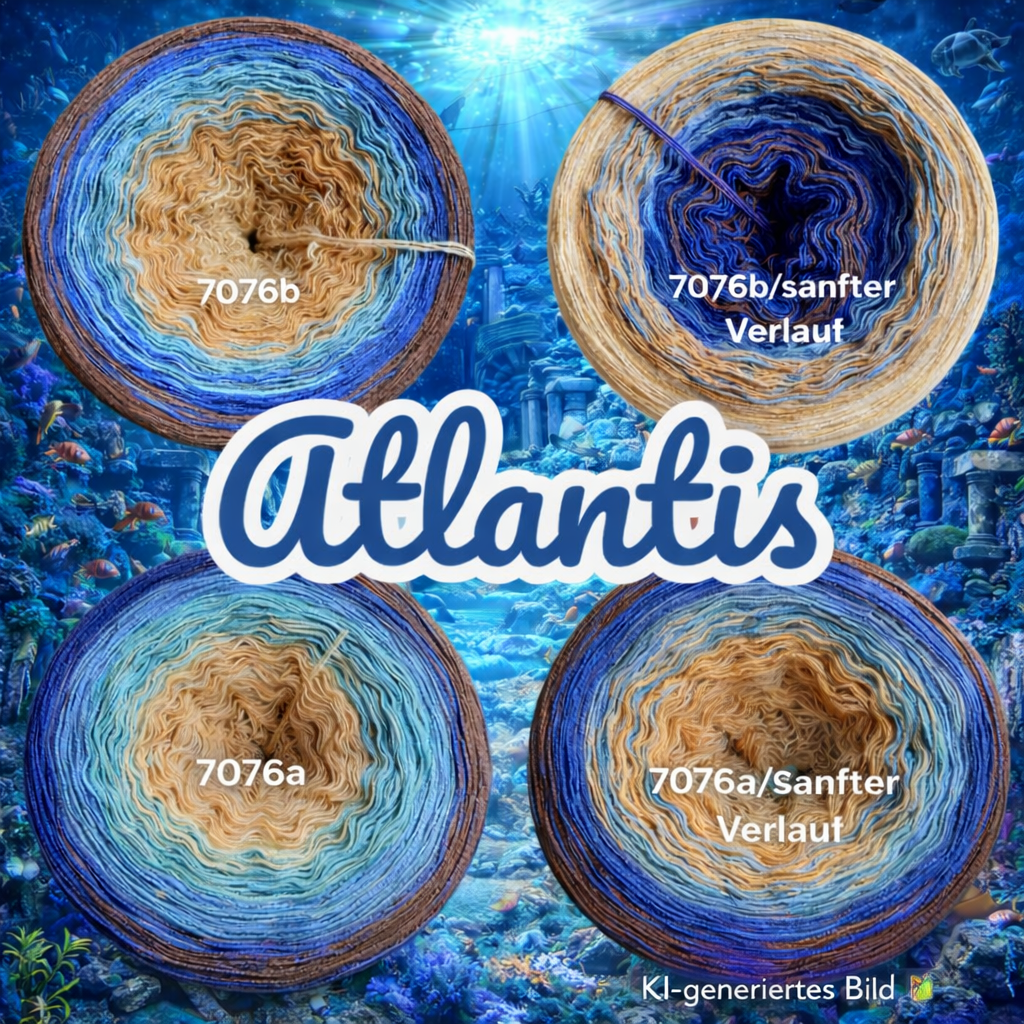 Atlantis - 7076 - Bobbel mit Farbverlauf - 3, 4 oder 5 Fäden, auch als Pullover- oder Decken Set