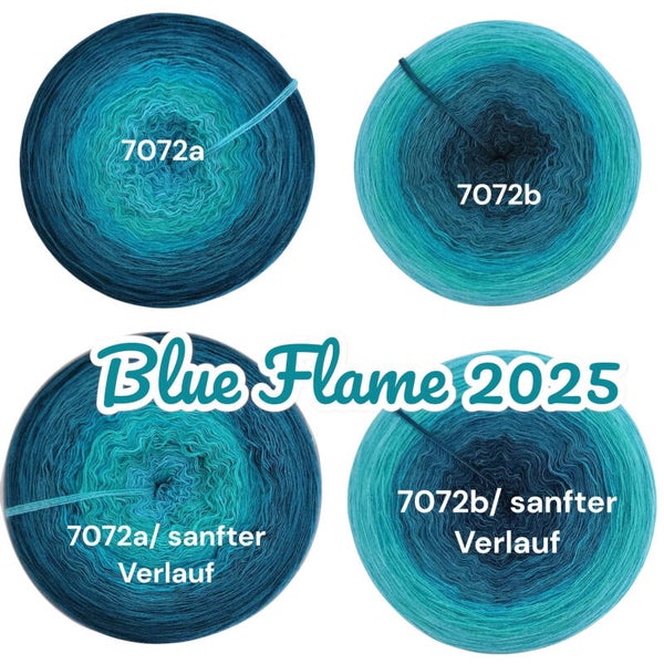 Blue flame 2025 - 7072 - Bobbel mit Farbverlauf - 3, 4 oder 5 Fäden, auch als Pullover- oder Decken Set