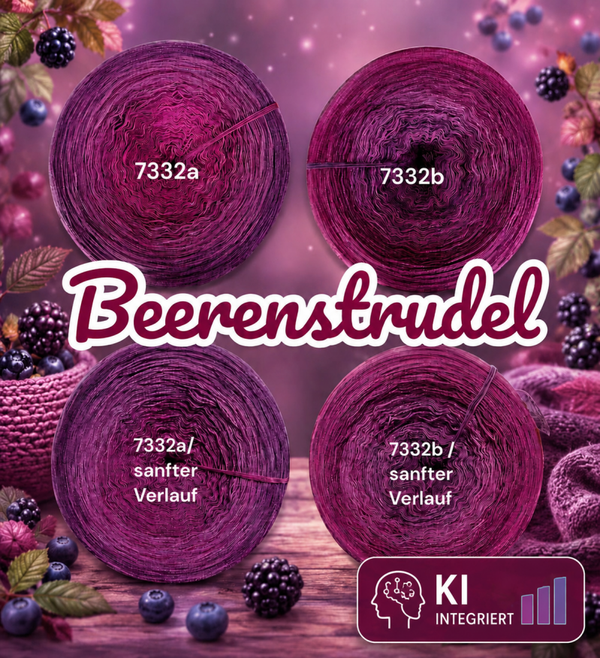 Beerenstrudel - 7332 - Bobbel mit Farbverlauf - 3, 4 oder 5 Fäden, auch als Pullover- oder Decken Set