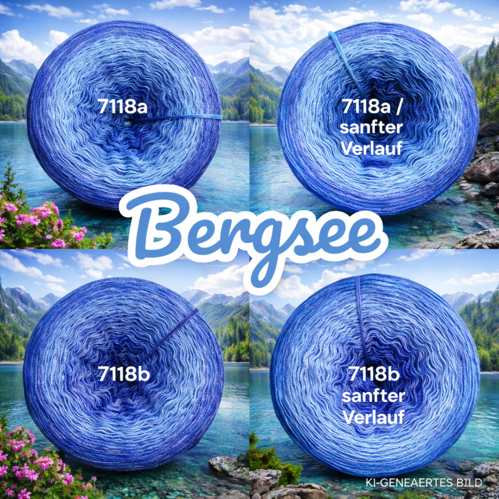 Bergsee - 7118 - Bobbel mit Farbverlauf - 3, 4 oder 5 Fäden, auch als Pullover- oder Decken Set