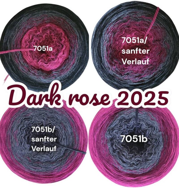 Dark Rose 2025 - 7051 - Bobbel mit Farbverlauf - 3, 4 oder 5 Fäden, auch als Pullover- oder Decken Set