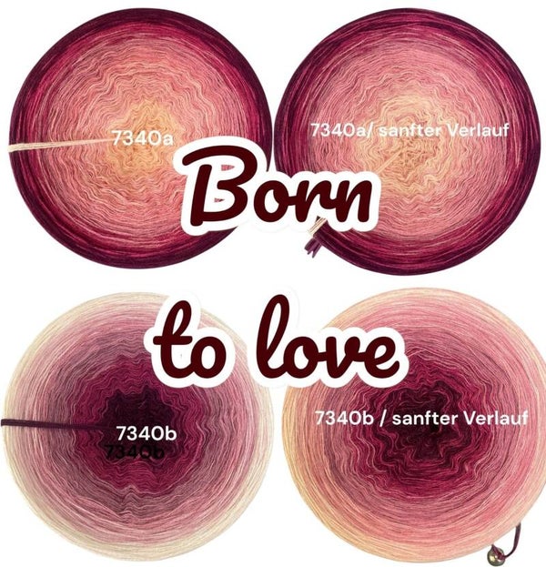 Born to Love - 7340 - Bobbel mit Farbverlauf - 3, 4 oder 5 Fäden, auch als Pullover- oder Decken Set
