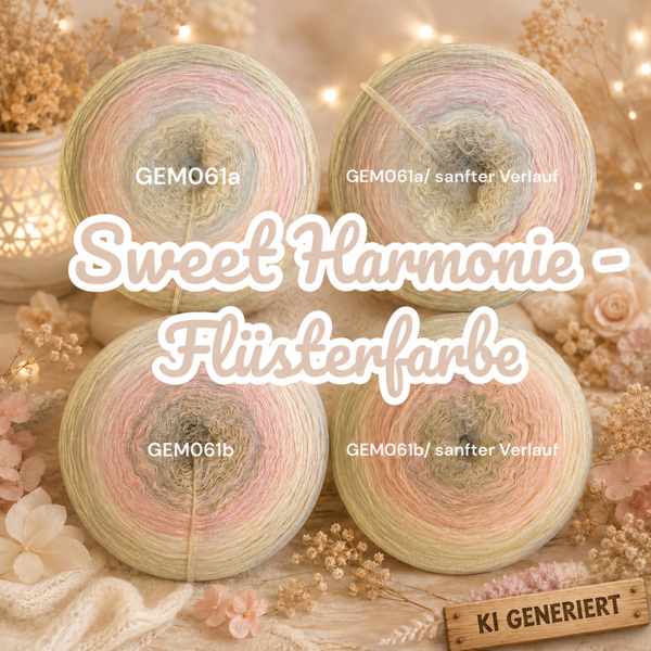Sweet Harmonie - Flüsterfarbe - GEM061 - Bobbel mit Farbverlauf - 3, 4 oder 5 Fäden, auch als Pullover- oder Decken Set