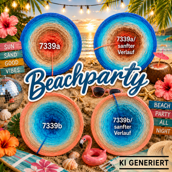 Beachparty - 7339 - Bobbel mit Farbverlauf - 3, 4 oder 5 Fäden, auch als Pullover- oder Decken Set