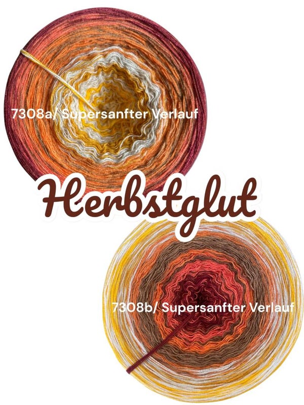 Herbstglut - 7308 - Bobbel mit Farbverlauf - 3, 4 oder 5 Fäden, auch als Pullover- oder Decken Set - Nur im Supersanften Verlauf
