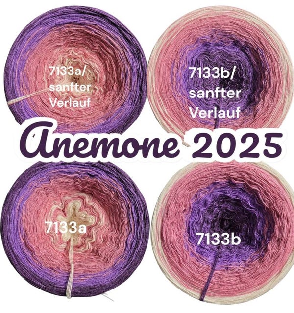 Anemone 2025 - 7133 - Bobbel mit Farbverlauf - 3, 4 oder 5 Fäden, auch als Pullover- oder Decken Set