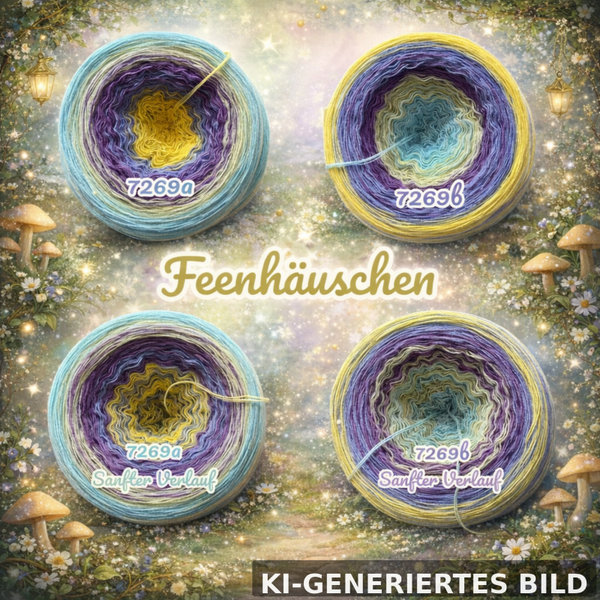 Feenhäuschen - 7269 - Bobbel mit Farbverlauf - 3, 4 oder 5 Fäden, auch als Pullover- oder Decken Set