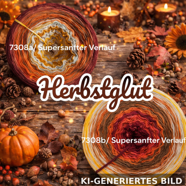 Herbstglut - 7308 - Bobbel mit Farbverlauf - 3, 4 oder 5 Fäden, auch als Pullover- oder Decken Set - Nur im Supersanften Verlauf