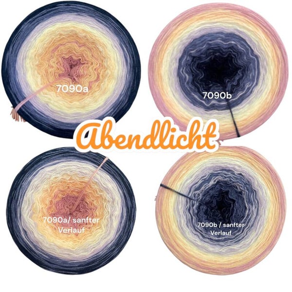 Abendlicht - 7090 - Bobbel mit Farbverlauf - 3, 4 oder 5 Fäden, auch als Pullover- oder Decken Set