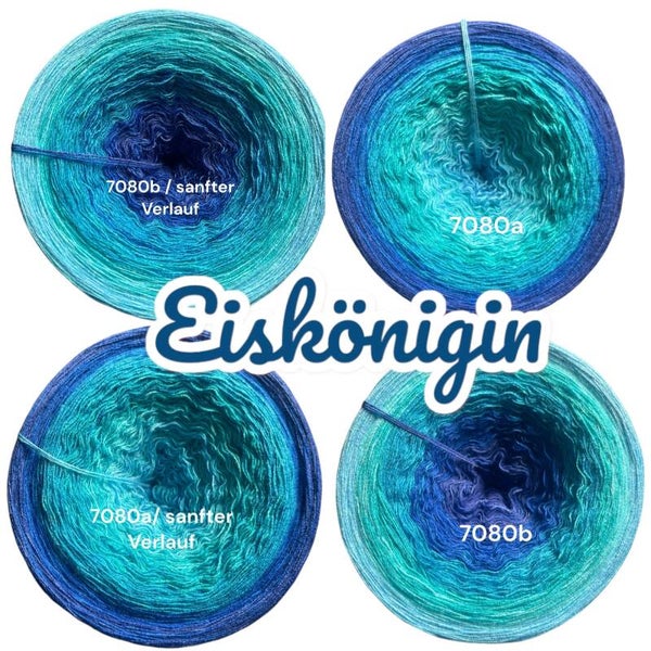 Eiskönigin - 7080 - Bobbel mit Farbverlauf - 3, 4 oder 5 Fäden, auch als Pullover- oder Decken Set